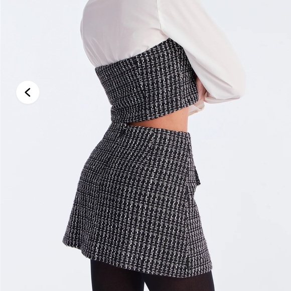 Fashion Nova Chic Black and White Mini Skirt and top set - Picture 2 of 16